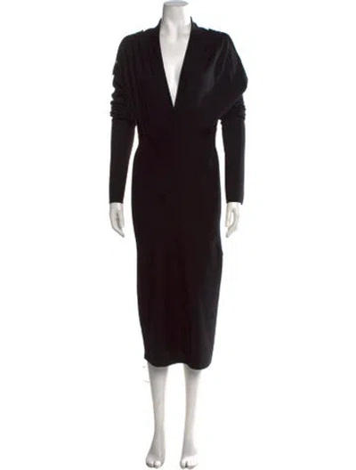 Pre-owned Costume National Wool Midi Length Dress In Black