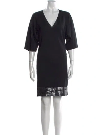 Pre-owned Costume National Wool Mini Dress In Blue