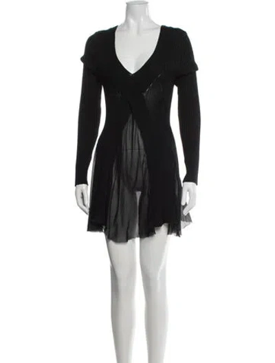 Pre-owned Costume National Wool Mini Dress In Blue