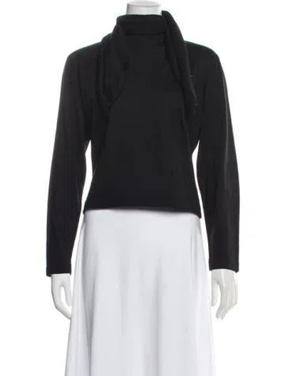 Pre-owned Costume National Wool Mock Neck Top In Black/blue