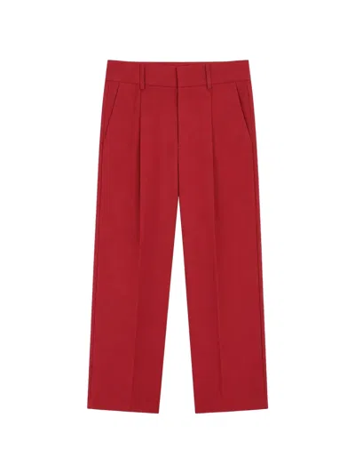 Costumein Alessio Pleat-detail Wool Trousers In Red