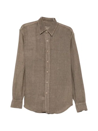 Costumein Andrea Long-sleeve Buttoned Shirt In Brown