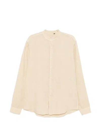 Costumein Band-collar Long-sleeve Shirt In Neutral