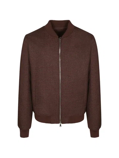 Costumein Brett Check-pattern Bomber Jacket In Brown