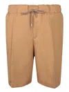 Costumein Camel Linen Pajama Shorts In Brown