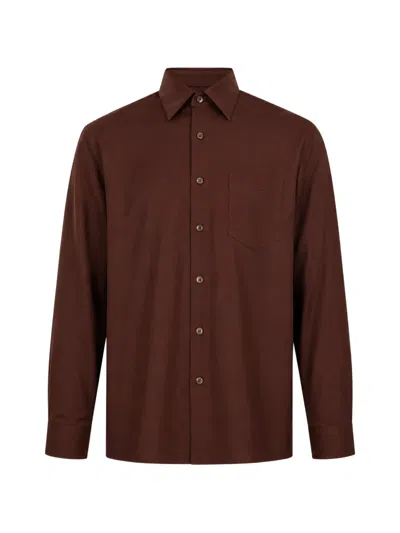 Costumein Chest-pocket Long-sleeve Shirt In Brown