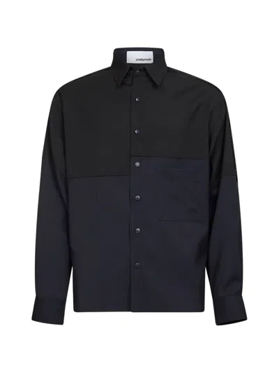 Costumein Colourblock Patch-pocket Shirt In Black