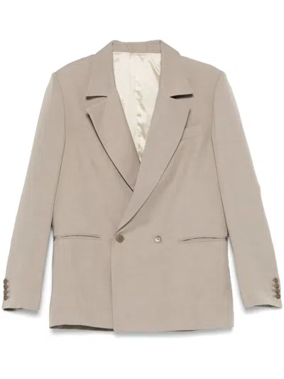 Costumein Double-breasted Blazer In Grey