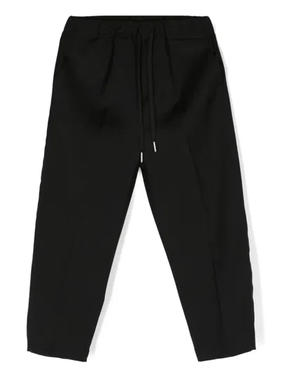 Costumein Kids' Drawstring Virgin Wool Trousers In Black