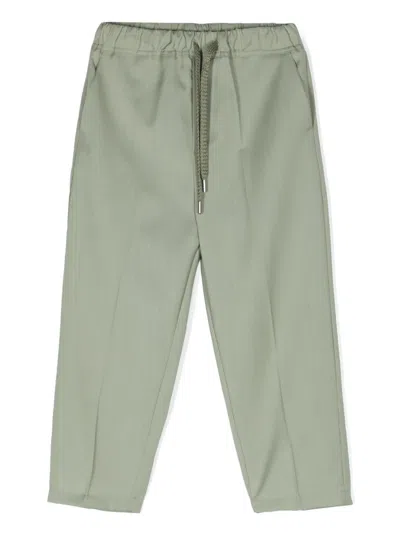 Costumein Kids' Drawstring Virgin Wool Trousers In Green