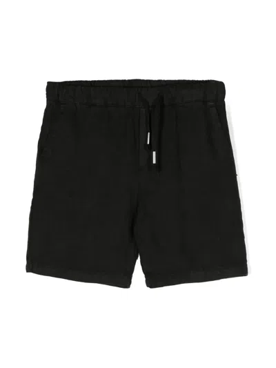 Costumein Kids' Elasticated-waistband Linen Shorts In 黑色