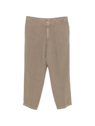 Costumein Elasticated-waistband Straight-leg Trousers In Brown