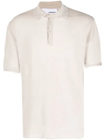 Costumein Fine-knit Polo Shirt In Neutral