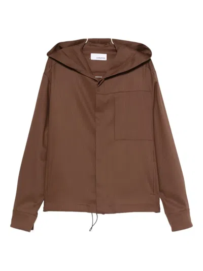 Costumein Hooded Pocket Jacket In Brown