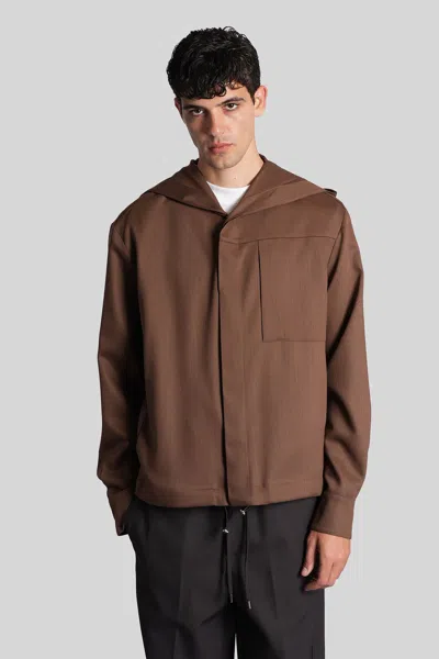 Costumein Hoodie T Casual Jacket In Brown Wool