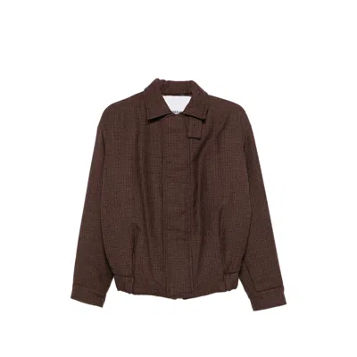Costumein Marley Check-pattern Zip-up Jacket In Burgundy
