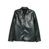 Costumein Leather Collar Jacket In Black