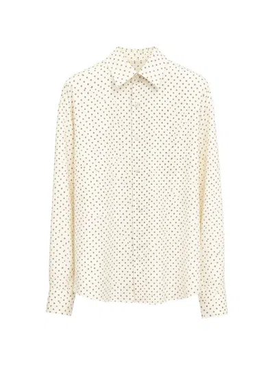 Costumein Jil Geometric-print Silk Shirt In Neutral