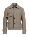 Costumein Man Coat Taupe Size 38 Virgin Wool, Polyamide In Green