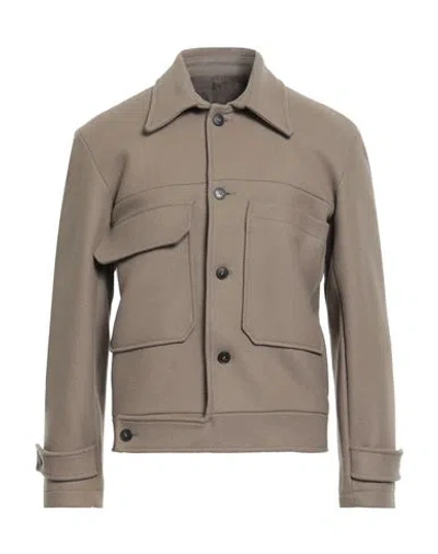 Costumein Man Coat Taupe Size 38 Virgin Wool, Polyamide In Green
