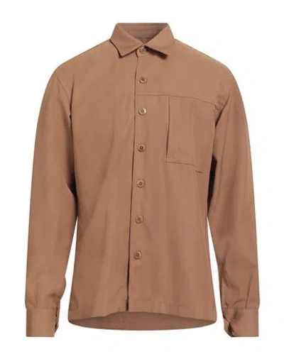 Costumein Man Shirt Camel Size 40 Polyester, Virgin Wool In Sand