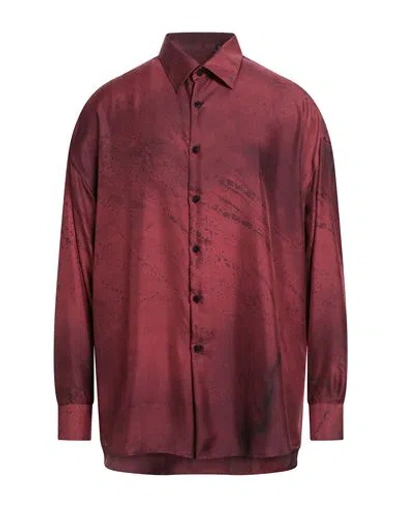 Costumein Man Shirt Garnet Size 42 Silk