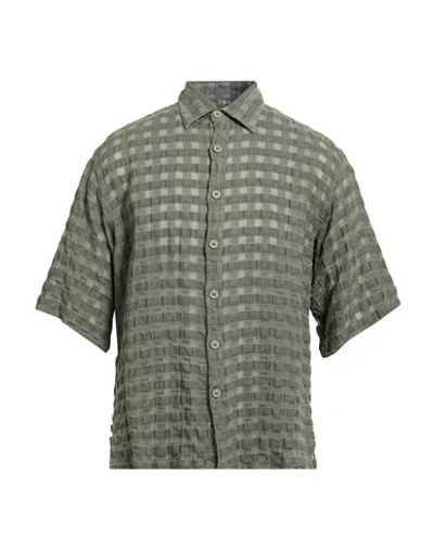 Costumein Man Shirt Military Green Size 36 Linen, Cotton