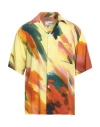 Costumein Man Shirt Pastel Yellow Size 38 Viscose In Multi