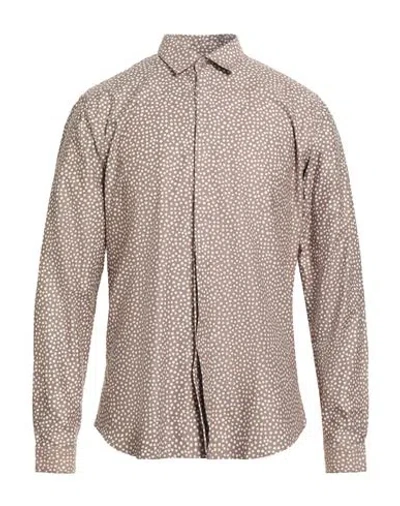Costumein Man Shirt Taupe Size 40 Cotton In Brown