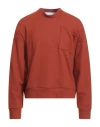 Costumein Man Sweatshirt Rust Size Xs Virgin Wool, Polyamide In Red