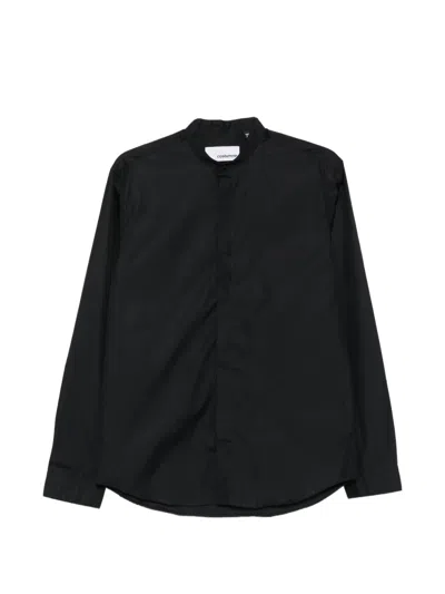 Costumein Mandarin-collar Concealed-fastening Shirt In Black