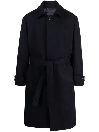 Costumein Belted Single-breasted Wool Coat In Blue