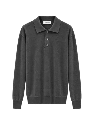 Costumein Pablo Long-sleeve Polo Shirt In Gray