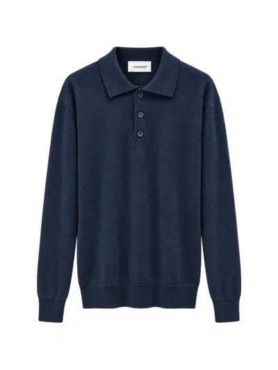 Costumein Pablo Merino Wool Polo Shirt In Blue
