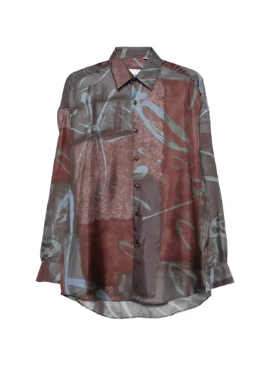 Costumein Patterned Shirt In Brown