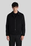 Costumein Polov Bomber Jacket In Black Wool In Black