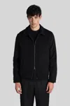 Costumein Polov Bomber Jacket In Black Wool In Black