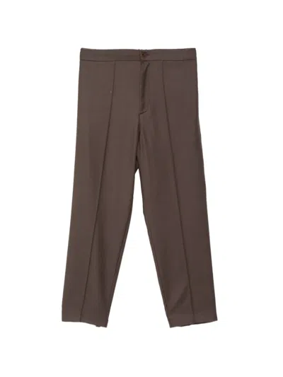 Costumein Pressed-crease Elasticated-waist Trousers In Brown