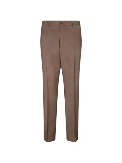Costumein Pressed-crease Tailored Trousers In Brown
