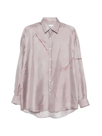Costumein Printed Silk Shirt In Pink
