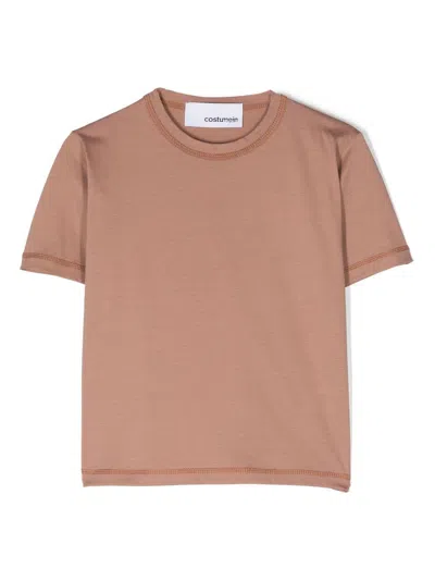 Costumein Short-sleeve Cotton T-shirt In Braun
