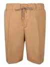 Costumein Camel Linen Pajama Shorts In Brown