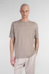 Costumein Sofia T-shirt In Taupe Linen In Brown