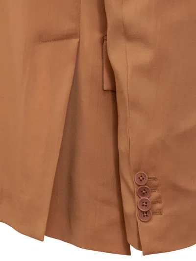 Costumein Tailored Wool Blazer With Minimalist Design In Coccio