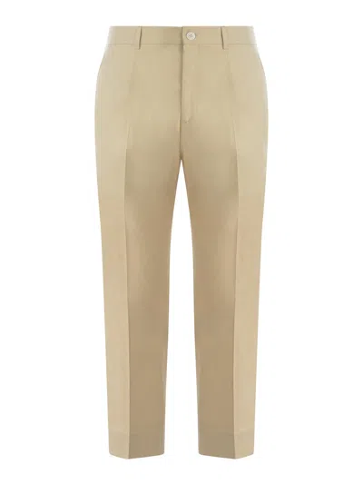 Costumein Trousers  In Cotton Available Store Pompei In Beige
