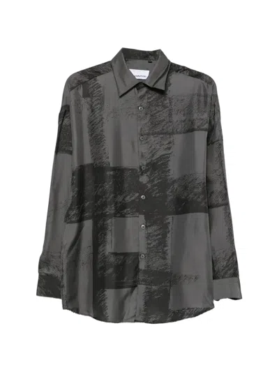 Costumein Valentino Abstract-print Long-sleeve Shirt In Black