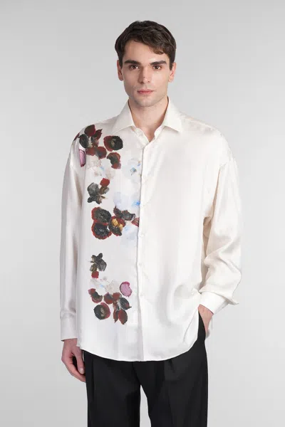 Costumein Valentino Shirt In Beige Silk In Multicolour