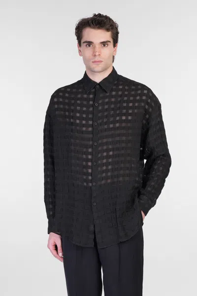 Costumein Valentino Shirt In Black Linen