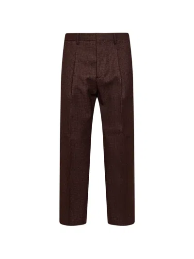 Costumein Vincent Check-pattern Pleated Trousers In Red