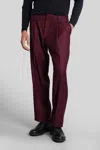 Costumein Vincent Pants In Bordeaux Wool In Red